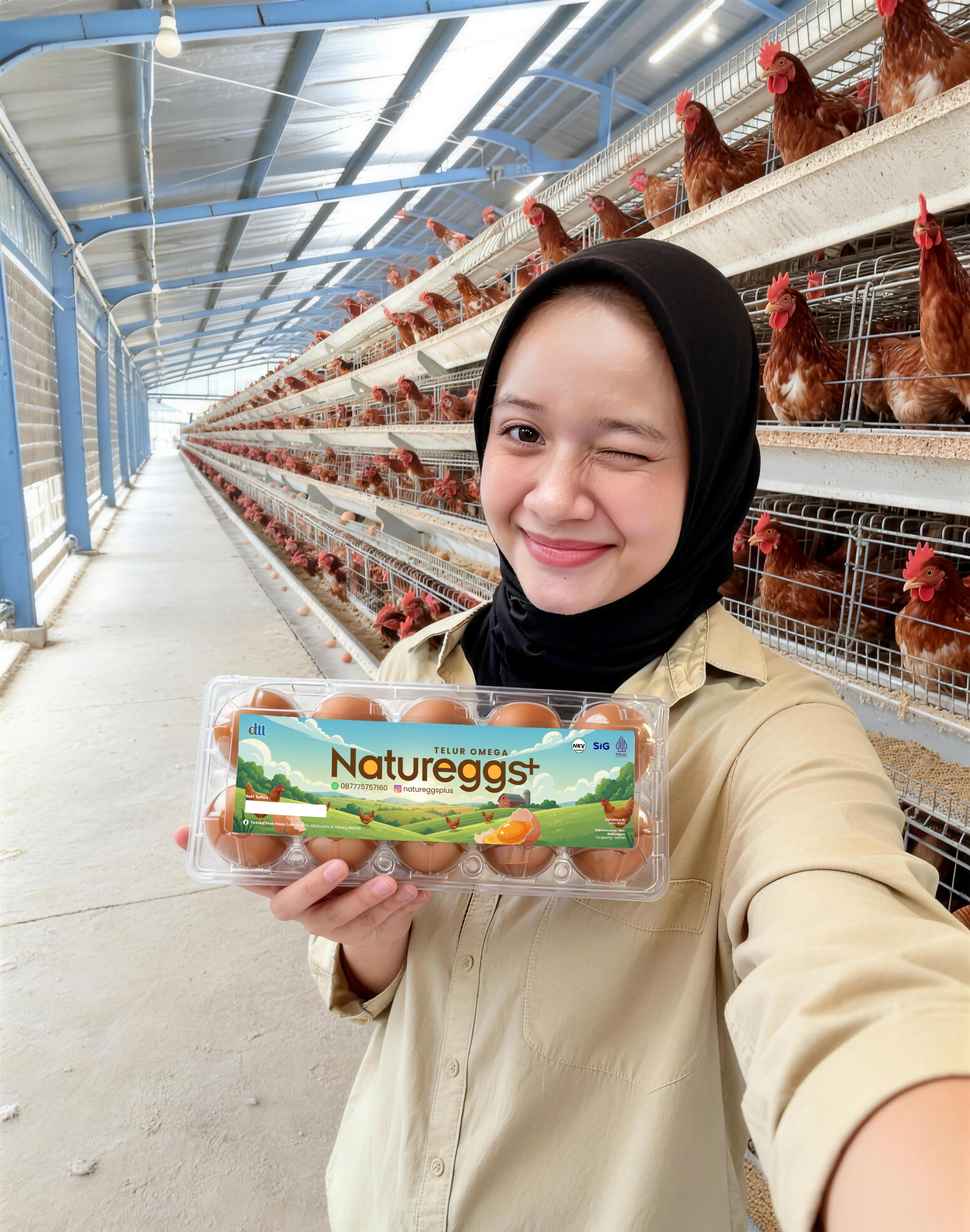 Natureggs+ - Selfie di kandang ayam omega